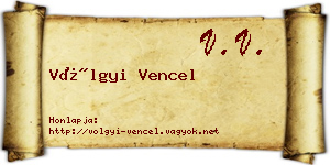 Völgyi Vencel névjegykártya